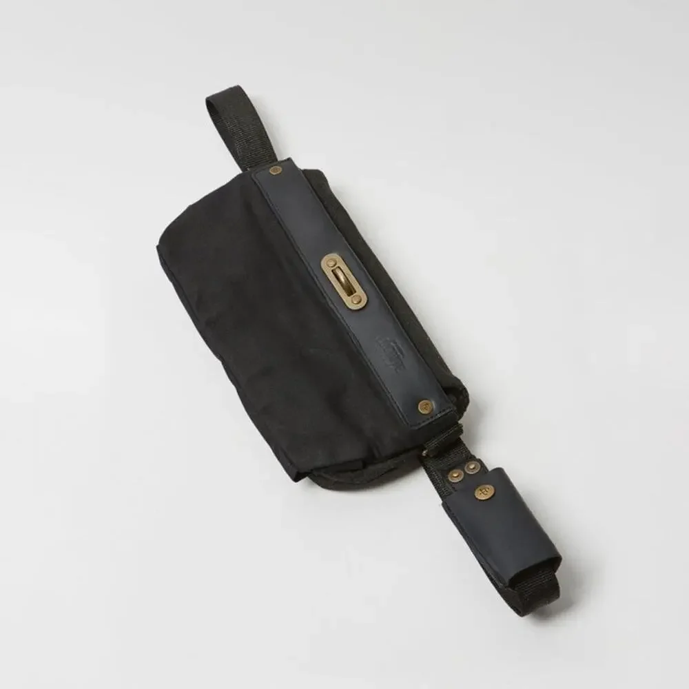 LOCTOTE Washed Black Padlock Crossbody Hip Bum Bag Travel Purse Zip Pockets